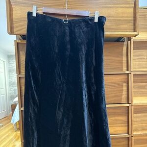 Velour black maxi skirt